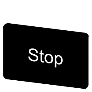 Placa De Designação Para Encaixar Ou Colar No Suporte De Placa Tamanho Da Etiqueta 17,5x27 Mm Placa Preta Inscrição Em Branco Com Inscrição Stop Placa De Designação Para A Inscrição Dos Aparelhos De Comando E Comunicação 3SU1900-0AD16-0DS0 Siemens