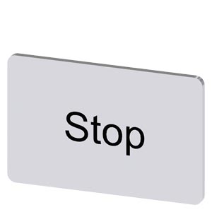 Placa De Designação Para Encaixar Ou Colar No Suporte De Placa Tamanho Da Etiqueta 17,5x27 Mm Placa Prateada Inscrição Em Preto Com Inscrição Stop Placa De Designação Para A Inscrição Dos Aparelhos De Comando E Comunicação 3SU1900-0AD81-0DS0 Siemens