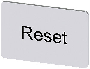 Placa De Designação Para Encaixar Ou Colar No Suporte De Placa Tamanho Da Etiqueta 17,5x27 Mm Placa Prateada Inscrição Em Preto Com Inscrição Reset Placa De Designação Para A Inscrição Dos Aparelhos De Comando E Comunicação 3SU1900-0AD81-0DU0 Siemens