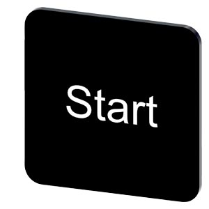 Placa De Designação Para Colar Em Carcaça Tamanho Da Etiqueta 22x22 Mm Placa Preta Inscrição Em Branco Com Inscrição Start Placa De Designação Para A Inscrição Dos Aparelhos De Comando E Comunicação Sirius Act Sob O Nome De 3SU1900-0AF16-0DT0 Siemens