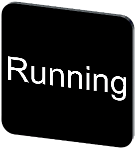 Placa De Designação Para Colar Em Carcaça Tamanho Da Etiqueta 22x22 Mm Placa Preta Inscrição Em Branco Com Inscrição Running Placa De Designação Para A Inscrição Dos Aparelhos De Comando E Comunicação Sirius Act Sob O Nome 3SU1900-0AF16-0EB0 Siemens