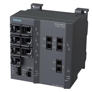 Scalance X307-3LD Switch Compacto Gerenciado De Camada 2 Scalance X307-3LD 7x RJ45 10/100 Mbit/S 3x Sc Monomodo 1000 Mbit/S Para A Estruturação De Redes De Instalações De Alto Desempenho Switch De Armário De Distribuição 6GK5307-3BM10-2AA3 Siemens