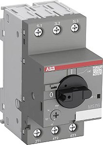 Disjuntor Motor Tripolar Classe 10 Para 50 Ka Em 380 V Com Ajuste Térmico De 0 4 À 0 63 A MS116-0,63 1SAM250000R1004 ABB
