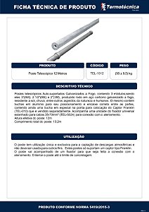 Poste Tel-Escopico Autosuportado Aco Gf Altura 12M Tel-1012 Termotécnica