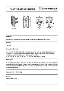 Conector De Medicao Bimetalico – Liga De Aluminio 2 Parafusos 50 – 70Mm2 Tel-561 Termotécnica