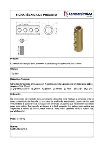 Conector De Medicao Em Latao 4 Parafusos 35 – 70Mm2 Tel-560 Termotécnica