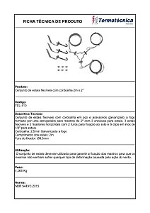 Conjunto De Estais Flexivel C/ Cordoalha De Aco Galv. 2 Metros Cada Estai Abracadeira 2 Pol Tel-410 Termotécnica