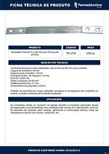 Cordoalha Flexivel 1 Pol X 235Mm – 4Furos Diam11Mm Tel-5702 Termotécnica