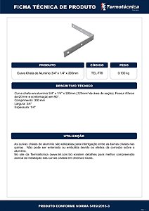 Curva 90 Graus De Barra Chata Em Aluminio 3/4 X 1/4 X 300Mm – 120Mm2 Tel-779 Termotécnica