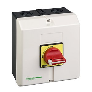 Interruptor Seccionador Vario Em Cofre Ip65 63A Manopla Vermelha/Amarela VCF4GE SCHNEIDER