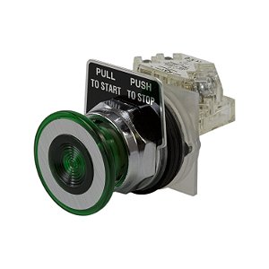 Botao 30Mm Metalico Empurrar Puxar Soco D41 1Na 1Nf Verde 9001KR9GH13 SCHNEIDER
