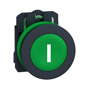 Botão Faceado Ø30Mm Plástico, Retorno Por Mola, Verde, "I", Na XB5FA3311 SCHNEIDER