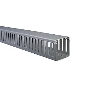 Canaleta Ranhurada Dexson 80 X 80 Mm Cinza 2M DXN10122 SCHNEIDER