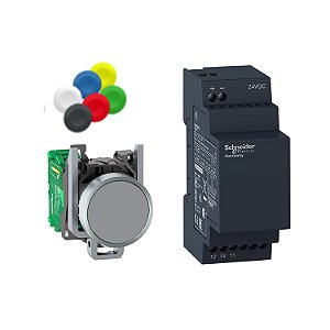 Pacote Botao Metalico Wireless C Recept Nao Program 1 Pastil XB4RFB01 SCHNEIDER