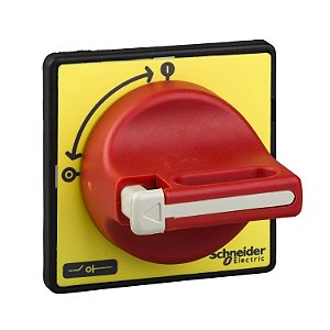 Manopla Vermelha/Amarela Mini Vario E Vario 12-40A 60X60Mm Com Opcao KCD1PZ SCHNEIDER