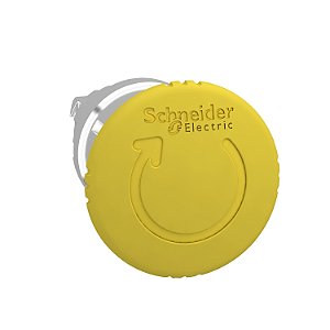 Cabeçote Para Botão Ø22Mm Metálico, Com Retenção, Girar Para Destravar, Cogumelo Ø40Mm, Amarelo ZB4BS55 SCHNEIDER