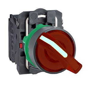 Comutador Luminoso Ø22Mm Plástico 2 Posições Fixas, Vemelho, Na+Nf, 24V XB5AK124B5 SCHNEIDER