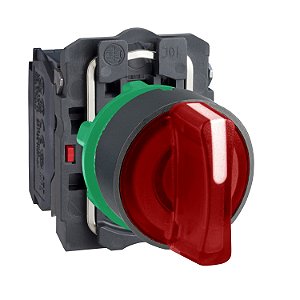 Comutador Luminoso Ø22Mm Plástico 3 Posições Fixas, Vemelho, Na+Nf, 230V XB5AK134M5 SCHNEIDER