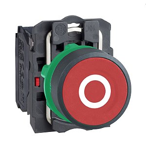 Botão Ø22Mm Plástico, Retorno Por Mola, Vermelho, "O", Nf XB5AA4322 SCHNEIDER