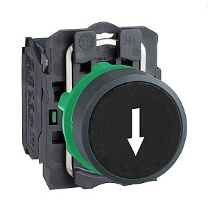 Botão Ø22Mm Plástico, Retorno Por Mola, Preto, "↑", Na XB5AA3351 SCHNEIDER