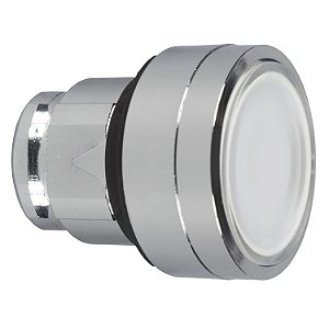 Cabeçote Para Botão Luminoso Ø22Mm Metálico, Faceado, Retorno Por Mola, Branco ZB4BA18 SCHNEIDER