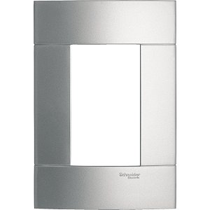 Placa 4X2 3 Postos Prata Artico PRM044236 SCHNEIDER