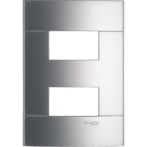 Placa 4X2 2 Postos Separados Prata Artico PRM044226 SCHNEIDER