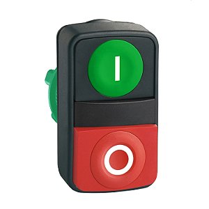 Cabeçote Para Botão Duplo Ø22Mm Plástico, Retorno Por Mola, Verde Faceado "I", Vermelho Saliente "O" ZB5AL7341 SCHNEIDER