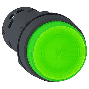Botão Monobloco Luminoso Ø22Mm Plástico, Retorno Por Mola, Verde, Na, 24Vca/Cc XB7NW33B1 SCHNEIDER