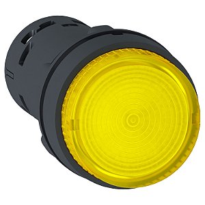Botão Monobloco Luminoso Ø22Mm Plástico, Retorno Por Mola, Âmbar, Na, 24Vca/Cc XB7NW38B1 SCHNEIDER