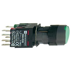 Botao 16Mm Plastico Luminoso Com Retencao Redondo Verde 1Na 1Nf XB6AF3B5B SCHNEIDER