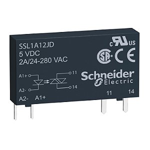 Solid State Relay, 2 A, Random Switching, Input 3…12 V Dc, Output 24...280 V Ac SSL1A12JDR SCHNEIDER