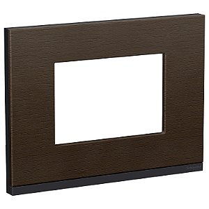 Placa+Suporte 4X2 3 Postos Class Gr / Wengue Wood Horizontal S73410383H9 SCHNEIDER