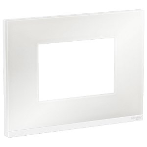 Placa+Suporte 4X2 3 Postos Class Br / White Glass Horizontal S73410380H9 SCHNEIDER