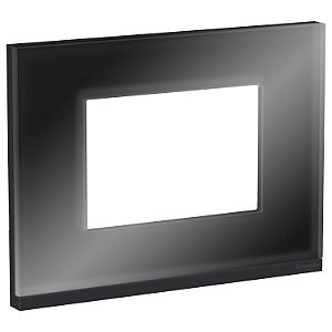 Placa+Suporte 4X2 3 Postos Class Gr / Dark Glass Horizontal S73410381H9 SCHNEIDER