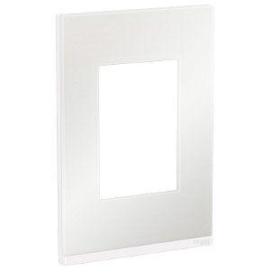 Placa+Suporte 4X2 3 Postos Class Br / White Glass Vertical S734103809 SCHNEIDER