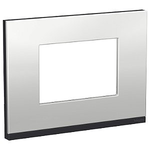 Placa+Suporte 4X2 3 Postos Class Gr / Aluminium Metal Horizontal S73410384H9 SCHNEIDER