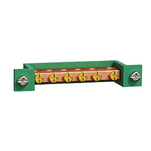 Easy9 - Earth Busbar 6 Terminals For Enclosures Of 8 Ways - Green Support EZ9E33B06E SCHNEIDER