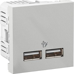 Orion - 2 Usb Charger 2.0 2.1A 127/220V - 2 Modules - Aluminium S70647374 APC