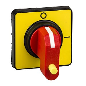 Manopla Vermelha/Amarela Mini Vario E Vario 12-40A 45X45Mm Com Opcao Trava 22.5M KCC1YZ SCHNEIDER