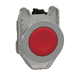 Push Button Flush Mounted, Metal, Red, Ø30, Spring Return, Unmarked, 1 Nc XB4FA42 SCHNEIDER