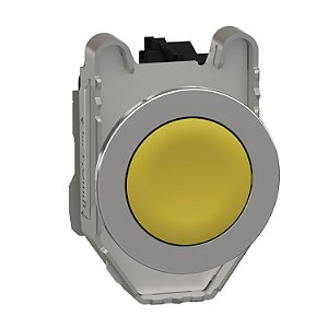 Push Button Flush Mounted, Metal, Yellow, Ø30, Spring Return, Unmarked, 1 Nc XB4FA51 SCHNEIDER