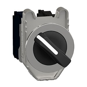 Selector Switch Flush Mounted, Metal, Black, Ø30, 2 Positions, Stay Put, 1No 1 Nc XB4FD25 SCHNEIDER
