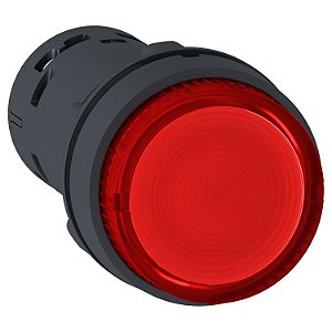 Botão Monobloco Luminoso Ø22Mm Plástico, Com Retenção, Vermelho, Nf, 24Vca/Cc XB7NJ04B2 APC