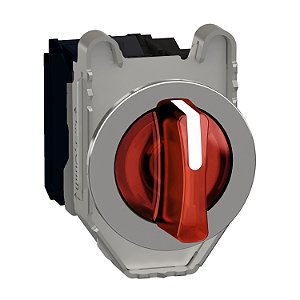 Illuminated Selector Switch Flush Mounted, Metal, Red, Ø30, 3 Positions, Stay Put, 230...240 V Ac 1 No + 1 Nc XB4FK134M5 SCHNEIDER