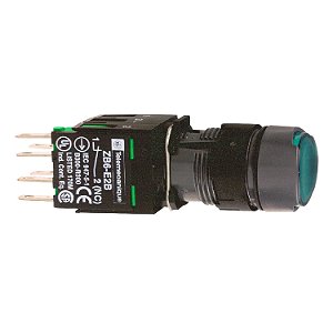 Botao 16Mm Plastico Luminoso Com Retencao Redondo Verde 1Na XB6AF3B1B SCHNEIDER