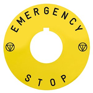 Marked Legend Ø60 For Emergency Stop - Emergency Stop/Logo Iso13850 ZBY9142 APC