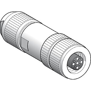 Conector M12 Femea Reto 5 Polos Blindado XZCC12FDB50R SCHNEIDER