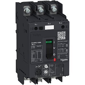 Motor Circuit Breaker, Tesys Gv4, 3P, 12.5A, Icu 100Ka, Thermal Magnetic, Lugs Terminals GV4PE12S6 SCHNEIDER