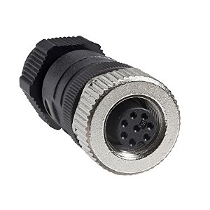 Conector Femea Reto M12 8 Pinos Anel Metalico Pg7 XZCC12FDM80B SCHNEIDER
